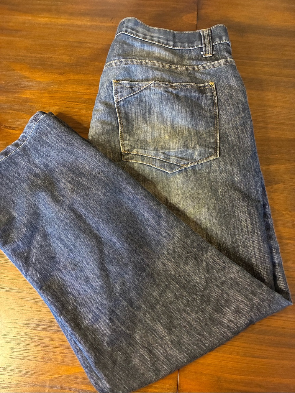 PD&C Men's Washed Blue Straight Jeans